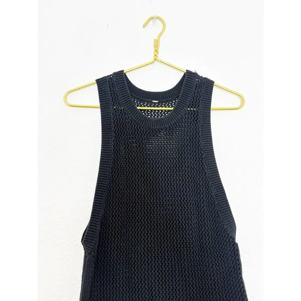 Lululemon Simply The Vest Black Open Knit Oversized Pullover